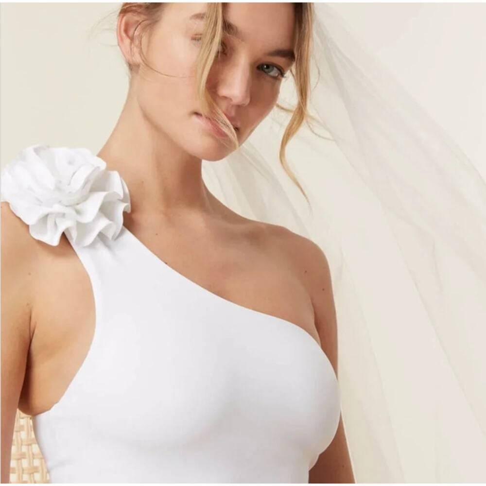 Andie Swim The Camilo Luxe Flat One Piece - White Size L - Picture 2 of 5